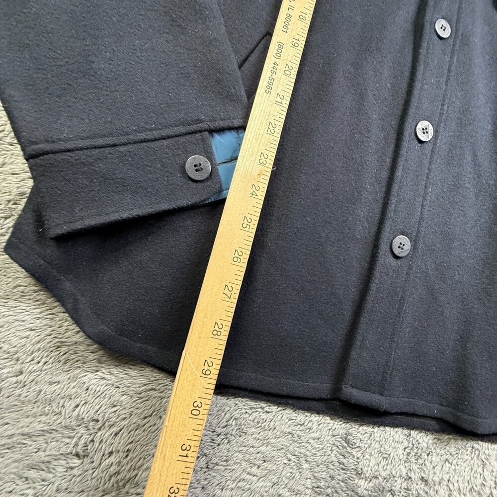 Brixton Wool Blend Jacket Coat Button Up Hooded Shacket Navy Blue Mens L - Picture 8 of 9